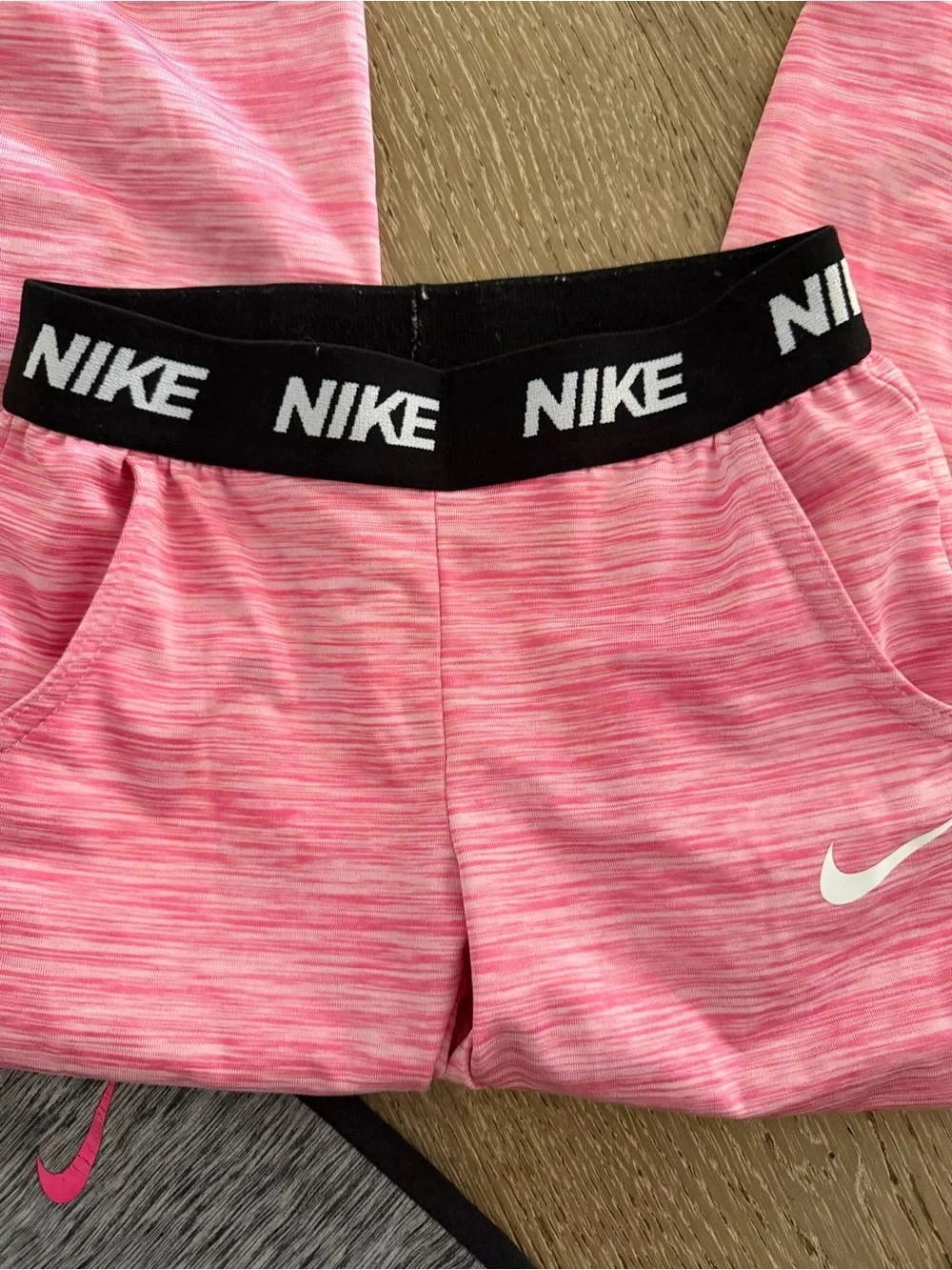 Lot of 2 Girls Nike Pink and Gray Athletic Jogger Pants Comfy Size 6